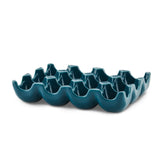 12-Cup Ceramic Egg Tray Teal
