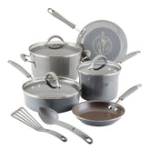 10-Piece Cucina Nonstick Cookware Set Sea Salt Gray