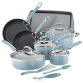 14-Piece Classic Brights Nonstick Cookware Set Sky Blue