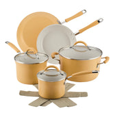 10-Piece Cucina Ceramic Nonstick Cookware Set Turmeric Yellow