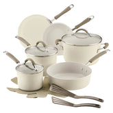 13-Piece Cucina Ceramic Nonstick Cookware Set Almond