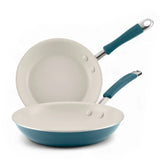 2-Piece Cucina Ceramic Nonstick Skillet Set Marine Blue