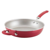 Create Delicious Nonstick Induction Deep Frying Pans Red Shimmer 12.5-Inch