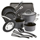 Cook + Create Hard Anodized Nonstick Cookware Sets 11-Piece Black