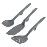 3-Piece Lazy Spoon and Turner Set Gray