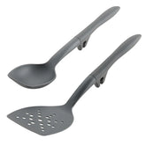 2-Piece Lazy Scraping Spoon and Turner Gray