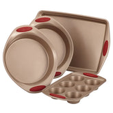 4-Piece Nonstick Bakeware Set Cranberry Red