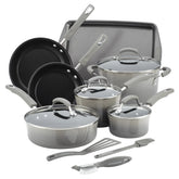 14-Piece Classic Brights Nonstick Cookware Set Gray