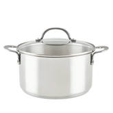 6-Quart Stainless Steel Induction Stockpot with Lid Stainless Steel