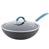 11-Inch Cucina Hard Anodized Nonstick Covered Stir Fry Agave Blue
