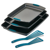 5-Piece Nonstick Sheet Pan and Turner Set Marine Blue