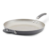 14.5-Inch Create Delicious Nonstick Induction Frying Pan with Helper Handle Gray Shimmer