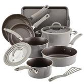 Cook + Create Nonstick Cookware Sets 10-Piece Gray