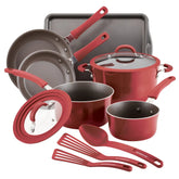 Cook + Create Nonstick Cookware Sets 11-Piece Red