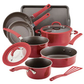 Cook + Create Nonstick Cookware Sets 10-Piece Red