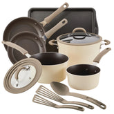 Cook + Create Nonstick Cookware Sets 11-Piece Almond