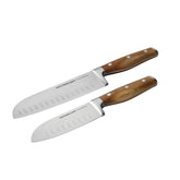 2-Piece Santoku Knife Set Wood