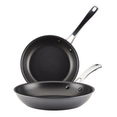2-Piece Cook + Create Hard Anodized Nonstick Frying Pan Set Gray