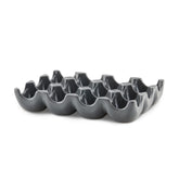 12-Cup Ceramic Egg Tray Dark Gray