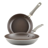 2-Piece Cook + Create Nonstick Frying Pan Set Gray
