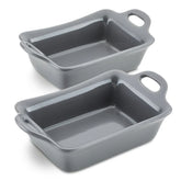 2-Piece 12-Ounce Ceramic Au Gratin Set Dark Gray