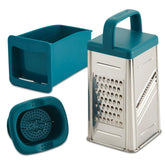 4 - Sided Box Grater with Storage Box Teal