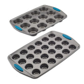 2-Piece Nonstick Muffin Pan Set Marine Blue