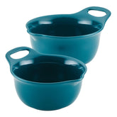 2-Piece Ceramic Mixing Bowl Set Teal