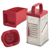 4 - Sided Box Grater with Storage Box Red