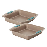 2-Piece 9-Inch Nonstick Square Cake Pans Agave Blue