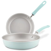 9.5-Inch and 11.75-Inch Create Delicious Nonstick Induction Frying Pans Light Blue Shimmer