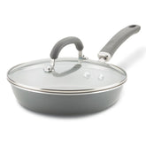 9.5-Inch Create Delicious Nonstick Induction Covered Deep Frying Pan Gray Shimmer