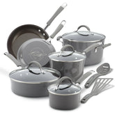 12-Piece Cucina Nonstick Cookware Set Sea Salt Gray