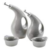 EVOO Bottle and Ramekin Dipper Set Sea Salt Gray