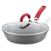 10.25-Inch Create Delicious Hard Anodized Nonstick Induction Covered Deep Frying Pan Red