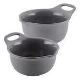 2-Piece Ceramic Mixing Bowl Set Gray
