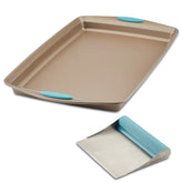 Nonstick Baking Sheet and Bench Scrape Set Agave Blue