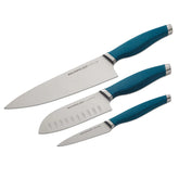 3-Piece Assorted Cutlery Knife Set Teal