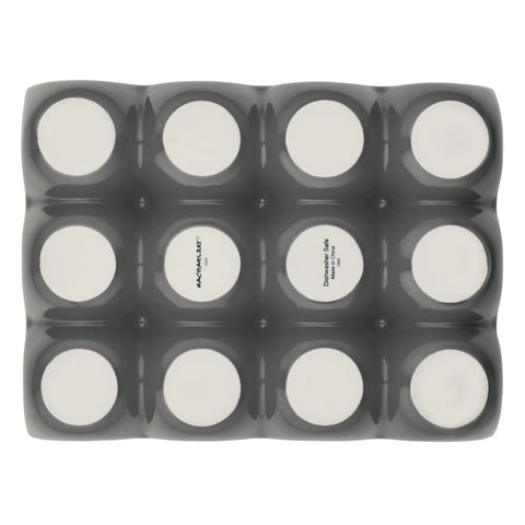 12-Cup Ceramic Egg Tray Dark Gray
