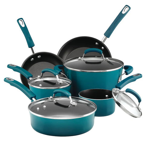 Classic Brights Nonstick Cookware Sets Marine Blue 10-PIece