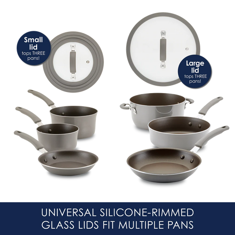 Cook + Create Nonstick Cookware Sets 10-Piece Gray