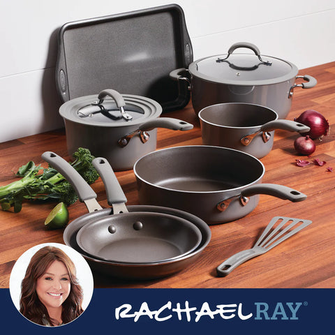 Cook + Create Nonstick Cookware Sets 10-Piece Gray