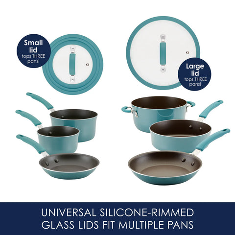 Cook + Create Nonstick Cookware Sets 10-Piece Agave Blue