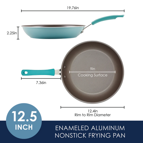 Cook + Create Nonstick Frying Pans 12.5-Inch Agave Blue