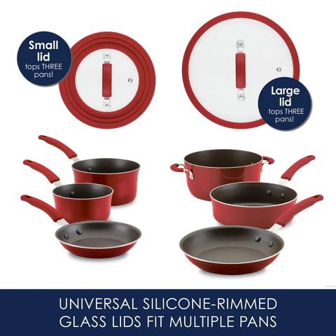 Cook + Create Nonstick Cookware Sets 10-Piece Red