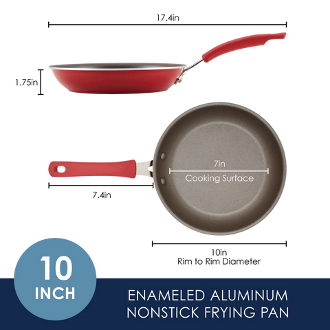 Cook + Create Nonstick Frying Pans 10-Inch Red