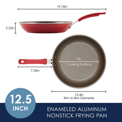 Cook + Create Nonstick Frying Pans 12.5-Inch Red