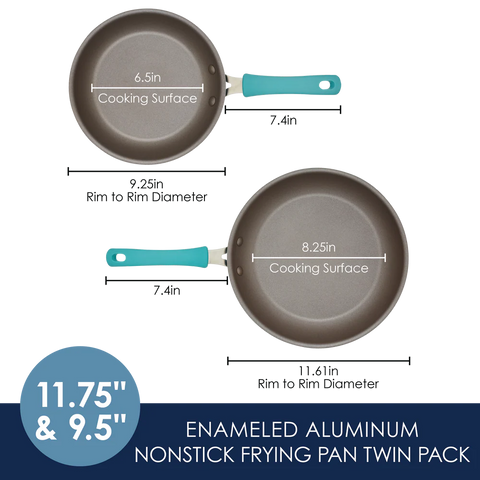 2-Piece Cook + Create Nonstick Frying Pan Set Agave Blue
