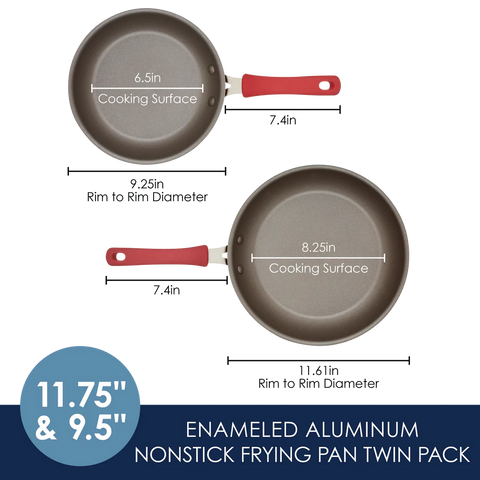 2-Piece Cook + Create Nonstick Frying Pan Set Red