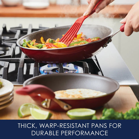 2-Piece Cook + Create Nonstick Frying Pan Set Red